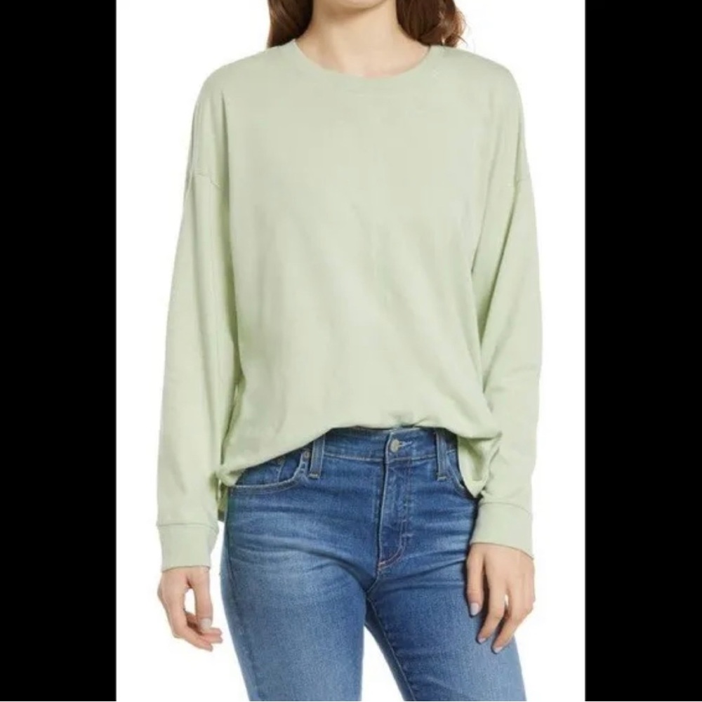 Madewell (Re)sourced Cotton Newville Tee In Mint  Size L MD025